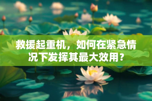 救援起重机，如何在紧急情况下发挥其最大效用？