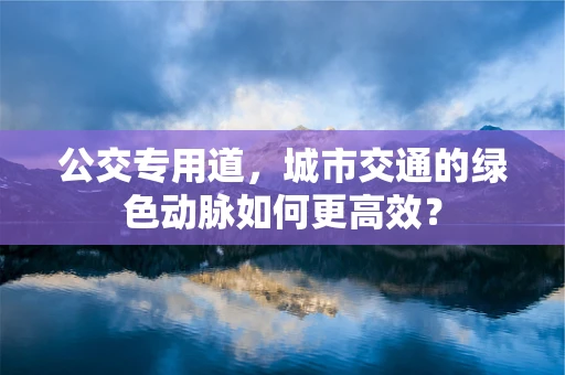 公交专用道，城市交通的绿色动脉如何更高效？