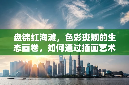 盘锦红海滩，色彩斑斓的生态画卷，如何通过插画艺术展现其独特魅力？