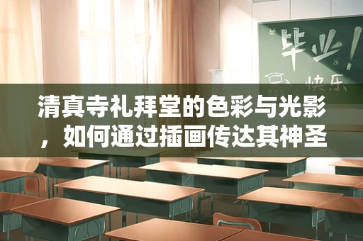 清真寺礼拜堂的色彩与光影，如何通过插画传达其神圣氛围？