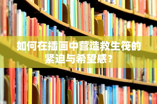 如何在插画中营造救生筏的紧迫与希望感？