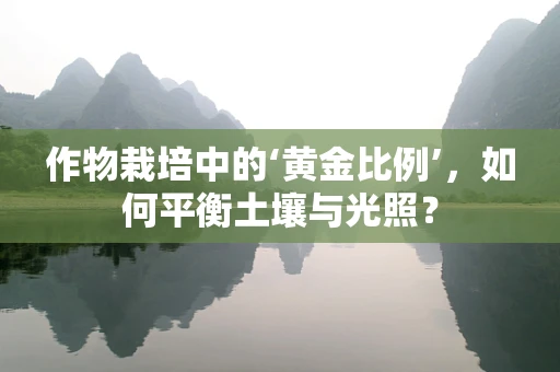 作物栽培中的‘黄金比例’，如何平衡土壤与光照？
