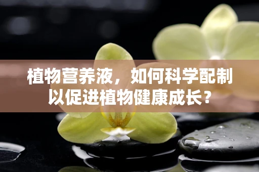 植物营养液，如何科学配制以促进植物健康成长？