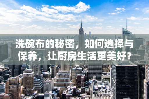 洗碗布的秘密，如何选择与保养，让厨房生活更美好？