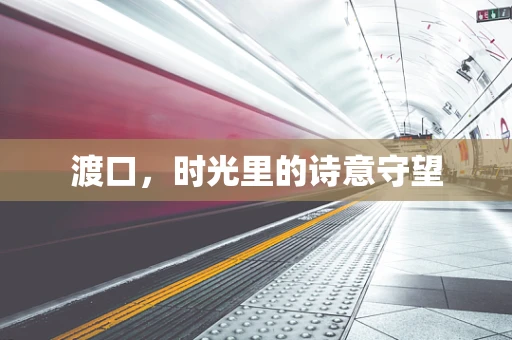 渡口，时光里的诗意守望