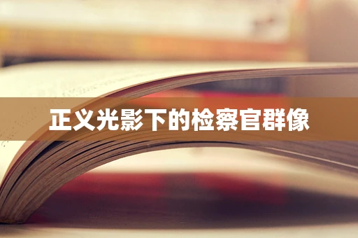 正义光影下的检察官群像