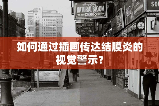 如何通过插画传达结膜炎的视觉警示？