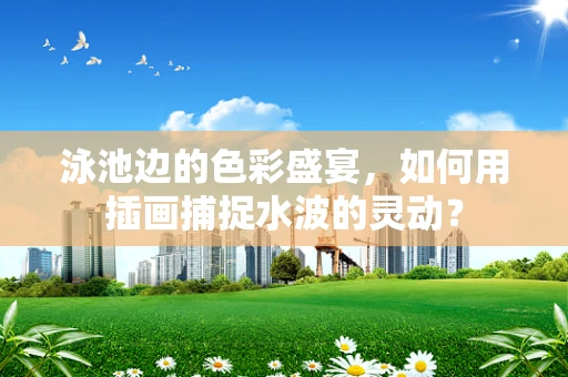 泳池边的色彩盛宴，如何用插画捕捉水波的灵动？