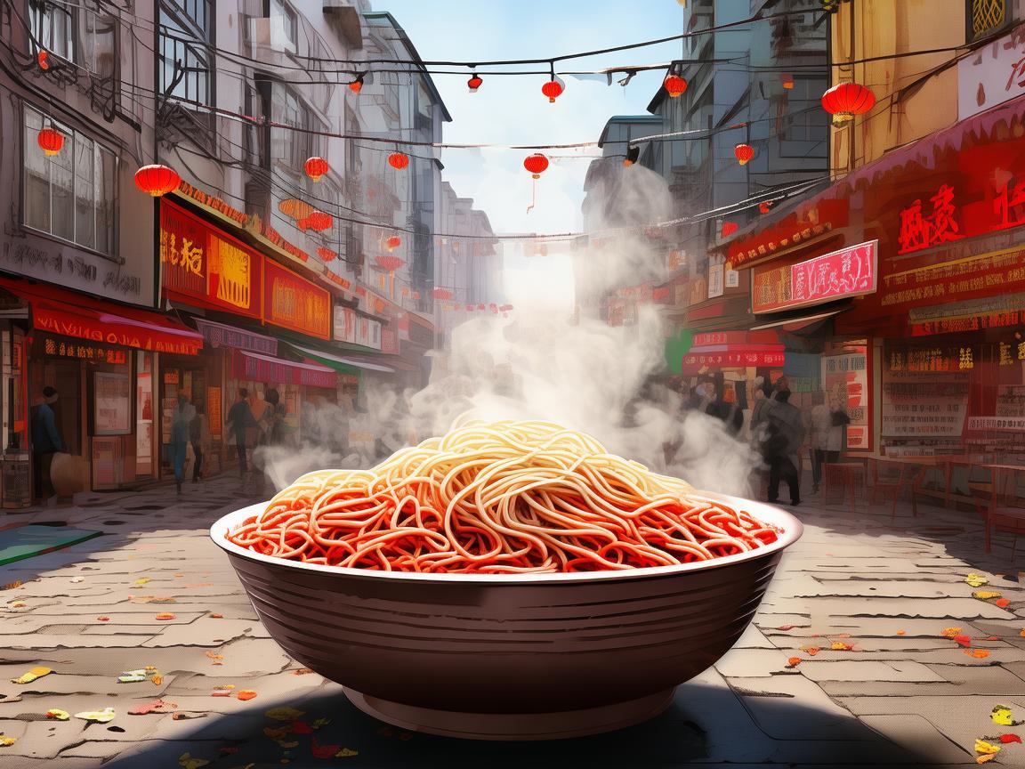 舌尖上的武汉热干面，插画中的独特风情