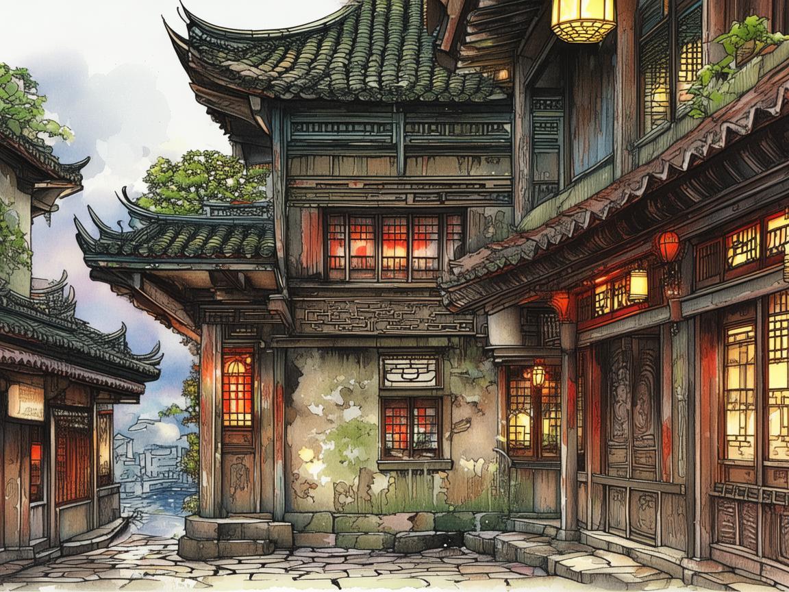 泰兴古城韵味，如何通过插画展现其历史风貌？