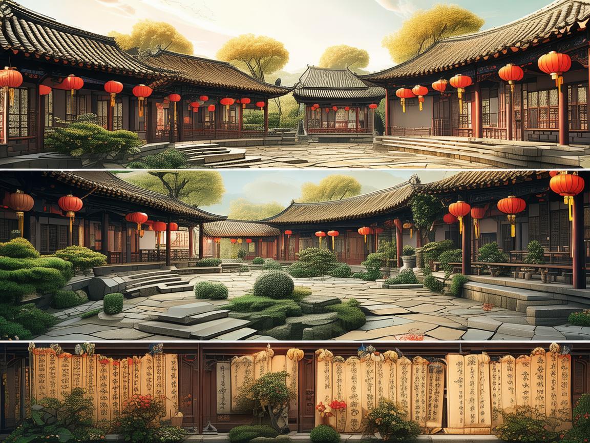 曲阜，孔府古韵，如何通过插画重现千年文化底蕴？