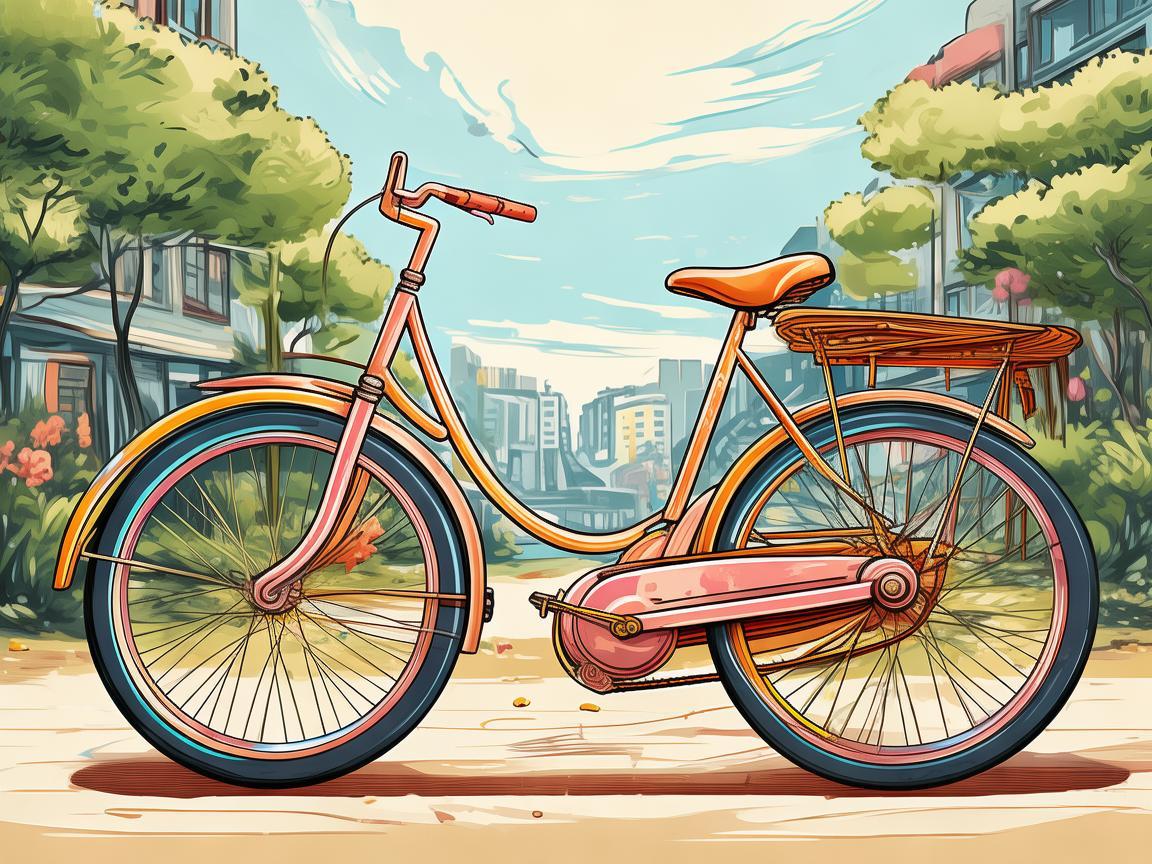 三轮车，插画艺术中的复古风尚与现代生活的和谐共舞