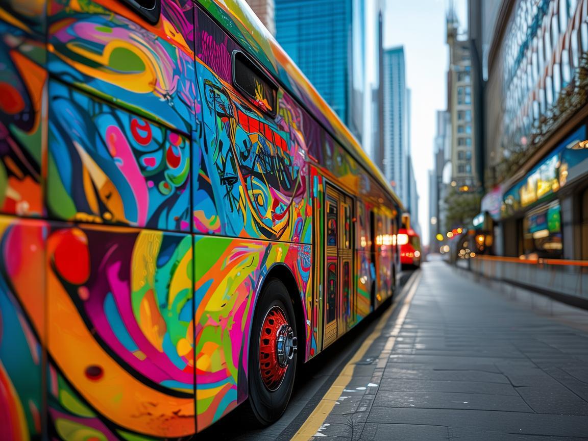 低地板公交车，城市流动的艺术画卷