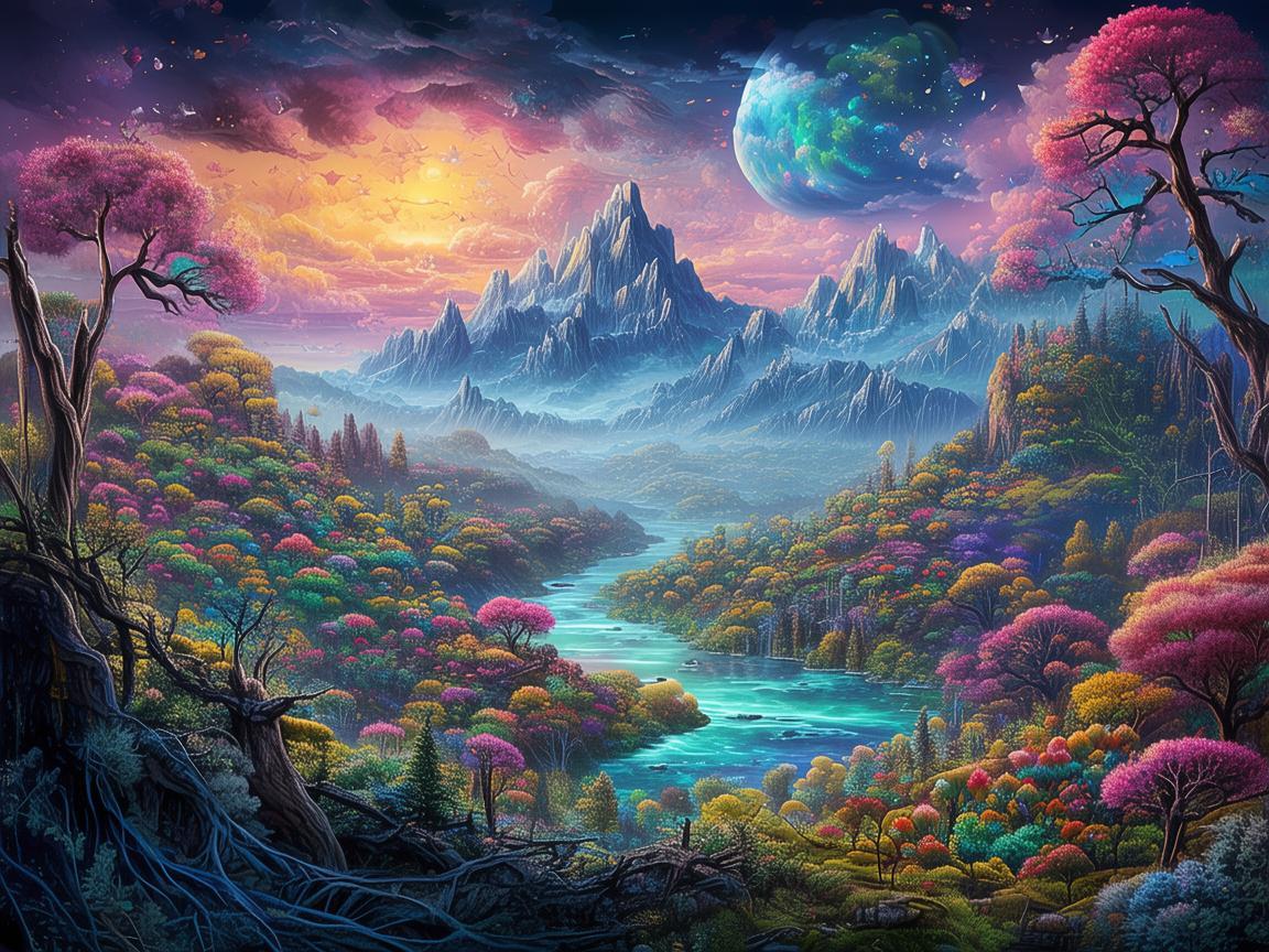 用画笔勾勒风景区的奇幻画卷