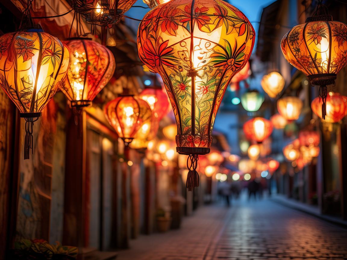 夜市街灯笼，点亮城市的璀璨诗行