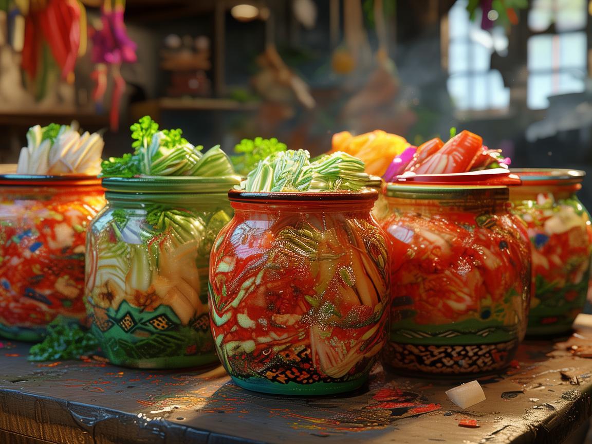 泡菜艺术，如何通过插画展现传统发酵食品的魅力？
