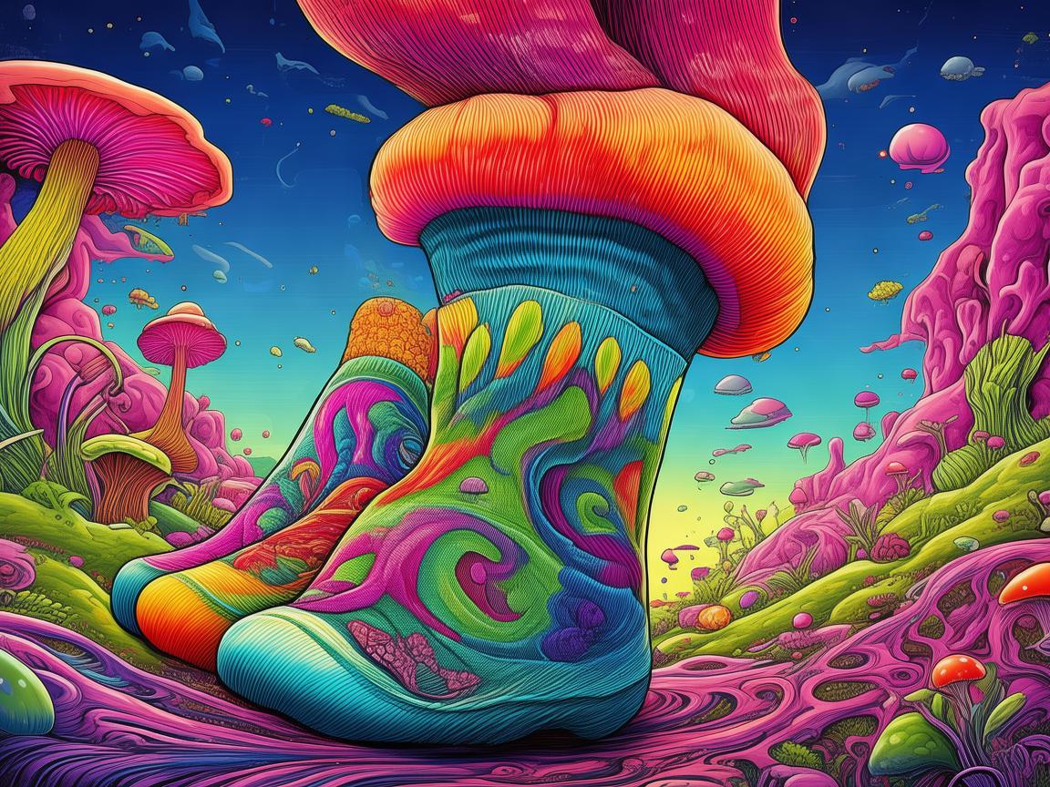 多彩袜子，足部的奇幻插画之旅