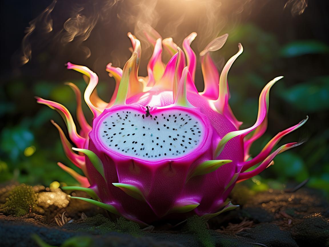 火龙果的奇幻色彩，如何通过插画展现其独特魅力？