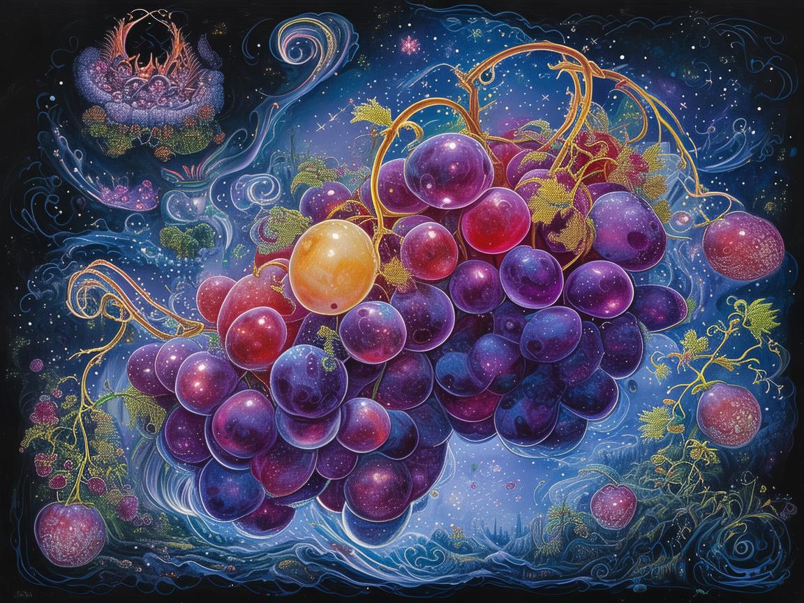 描绘葡萄的奇幻插画之旅