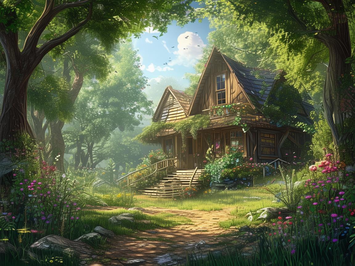 走进森林木屋，邂逅梦幻插画世界