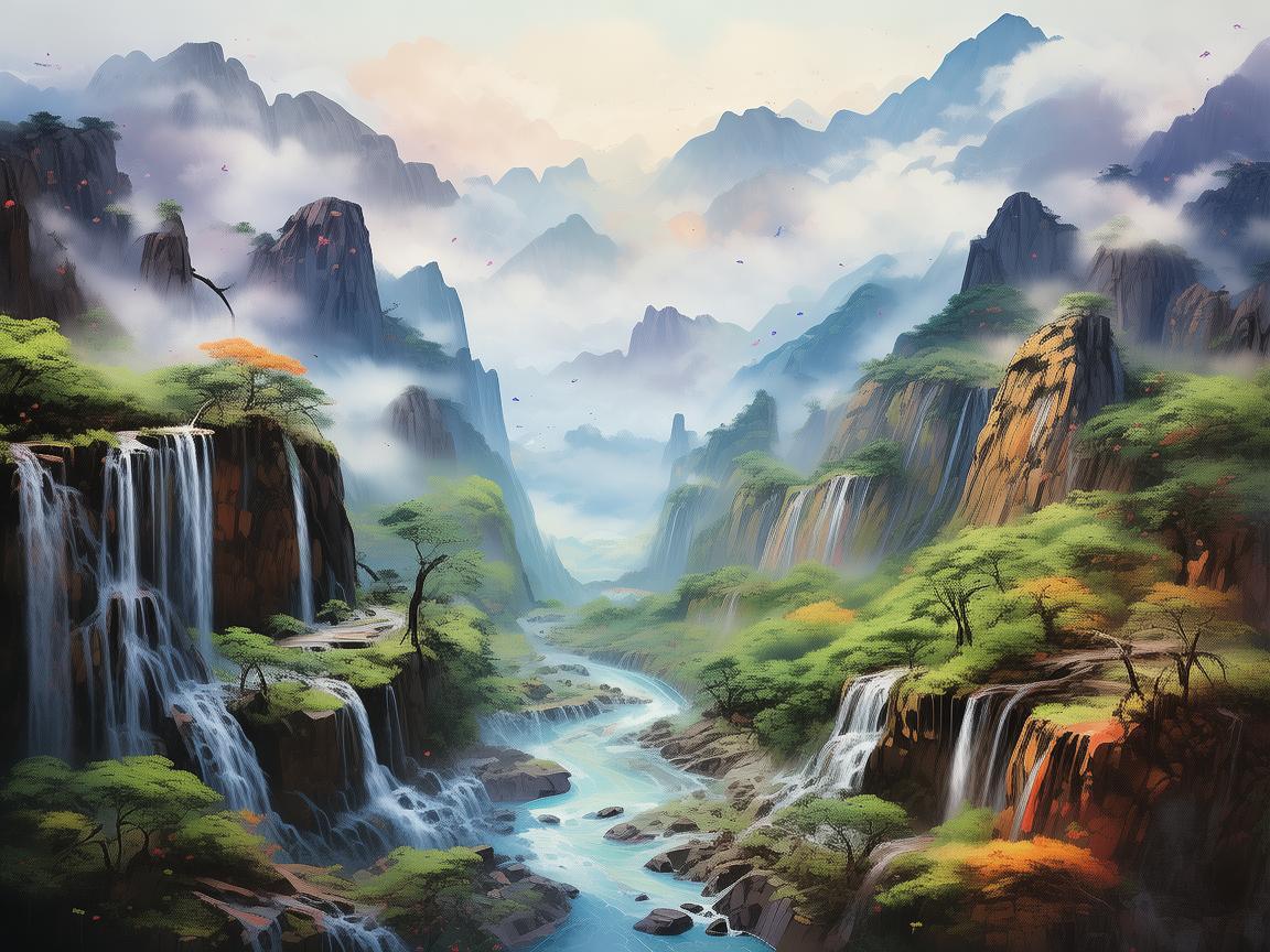 画笔绘就武夷山的奇幻画卷