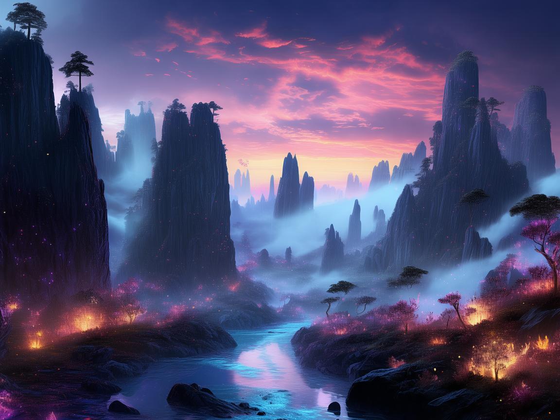 张家界，奇幻仙境的插画之旅