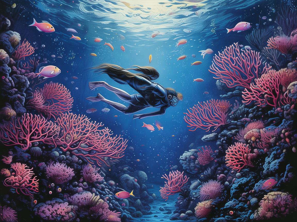 潜水探险，插画师如何捕捉水下世界的神秘魅力？