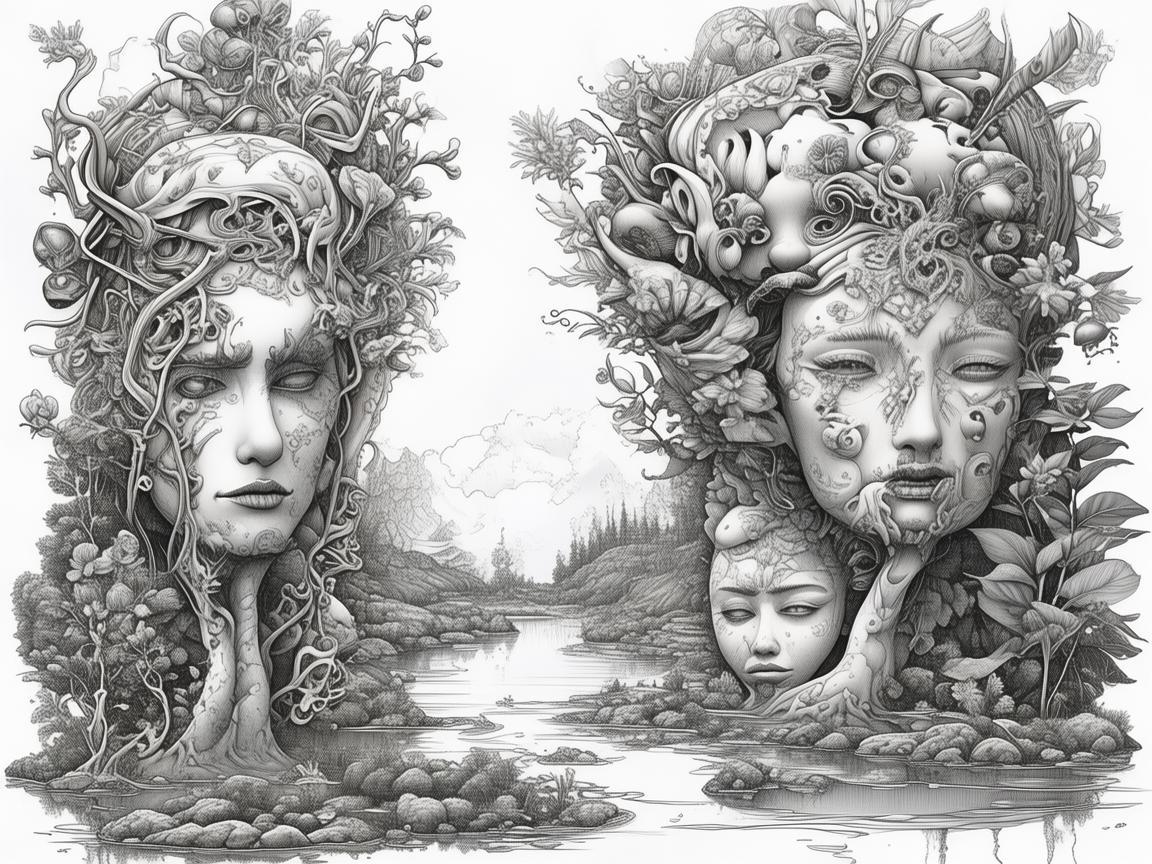 面饰，插画中独特的面部装点艺术