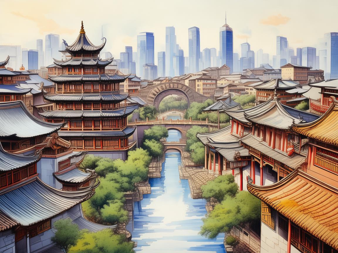 南京城印象，如何通过插画捕捉历史与现代交融的独特韵味？