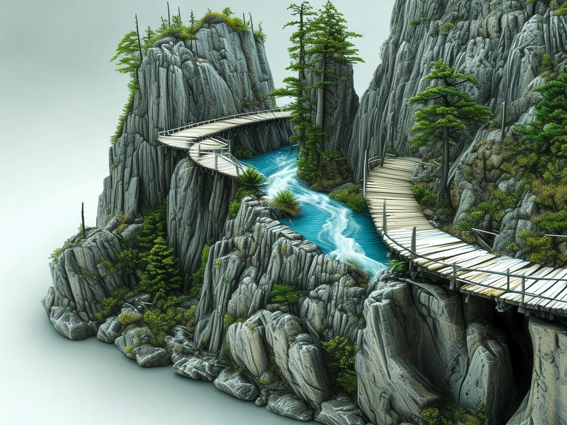 峡谷栈道，绘就独特的艺术风景