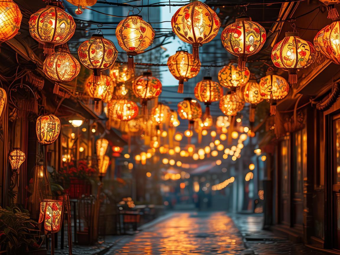 夜市街灯笼，点亮城市的璀璨烟火