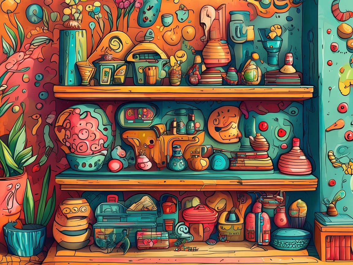 创意桌面置物架，插画师眼中的独特角落