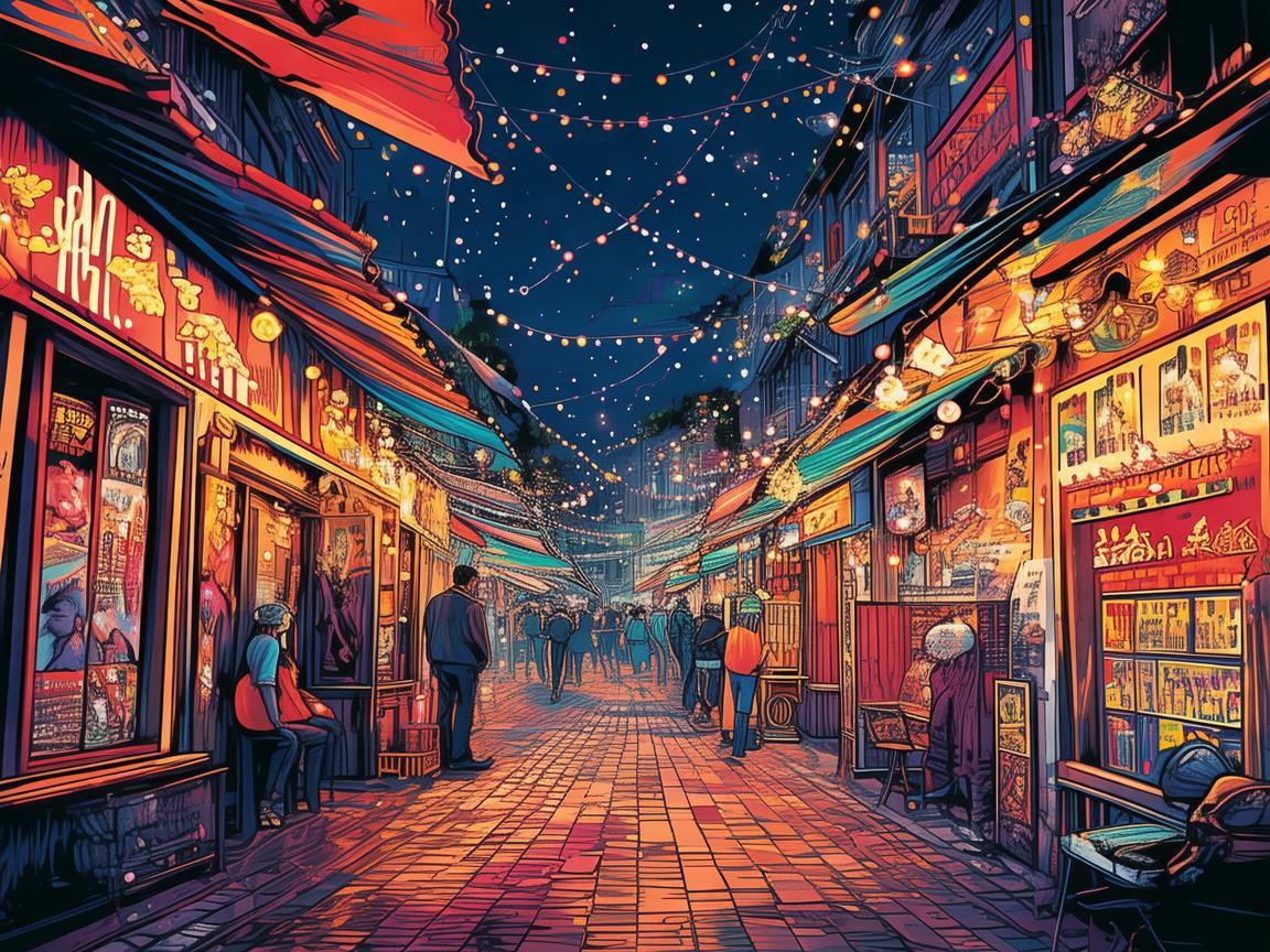 夜市电影节，插画如何为市集氛围添彩？