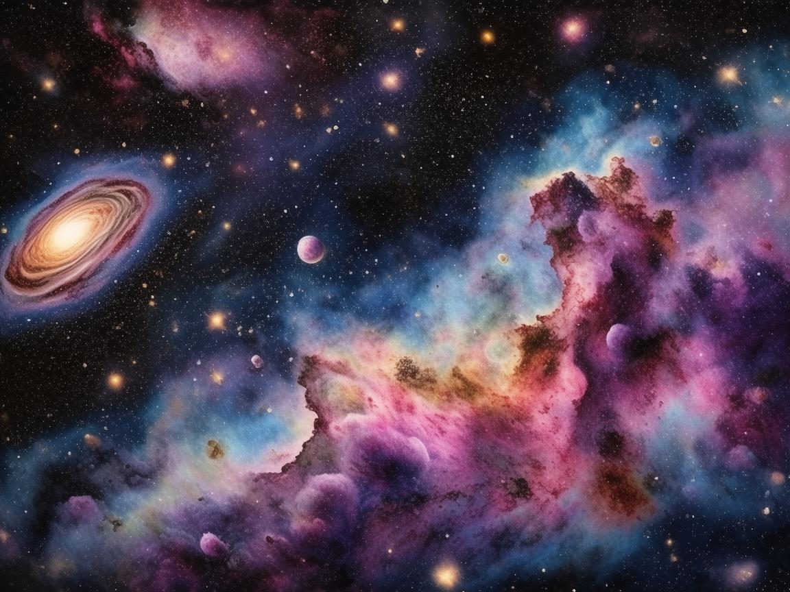 探索天体化学，插画中的宇宙奥秘