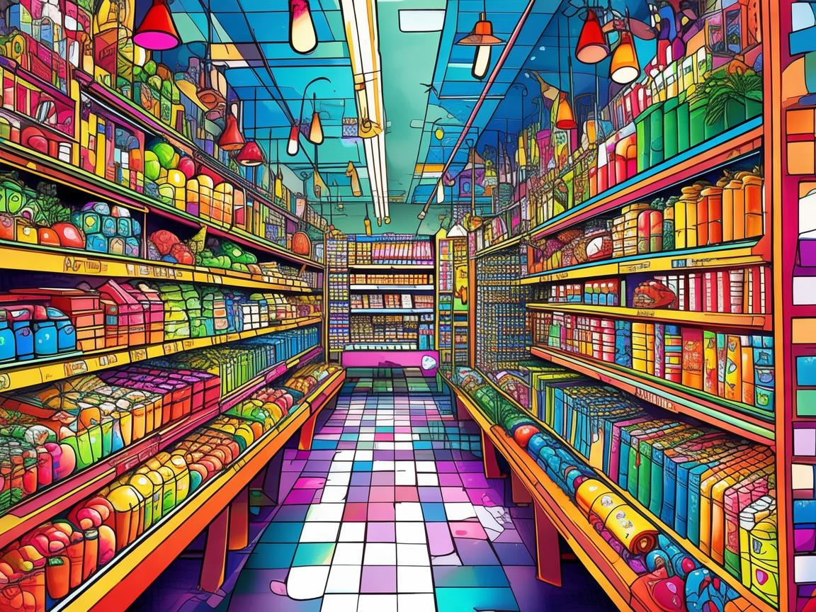 超市，色彩交织的插画世界