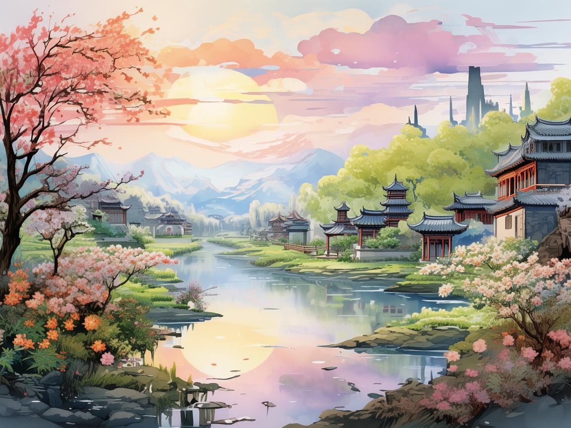 宁国之美，如何通过插画艺术展现其独特韵味？