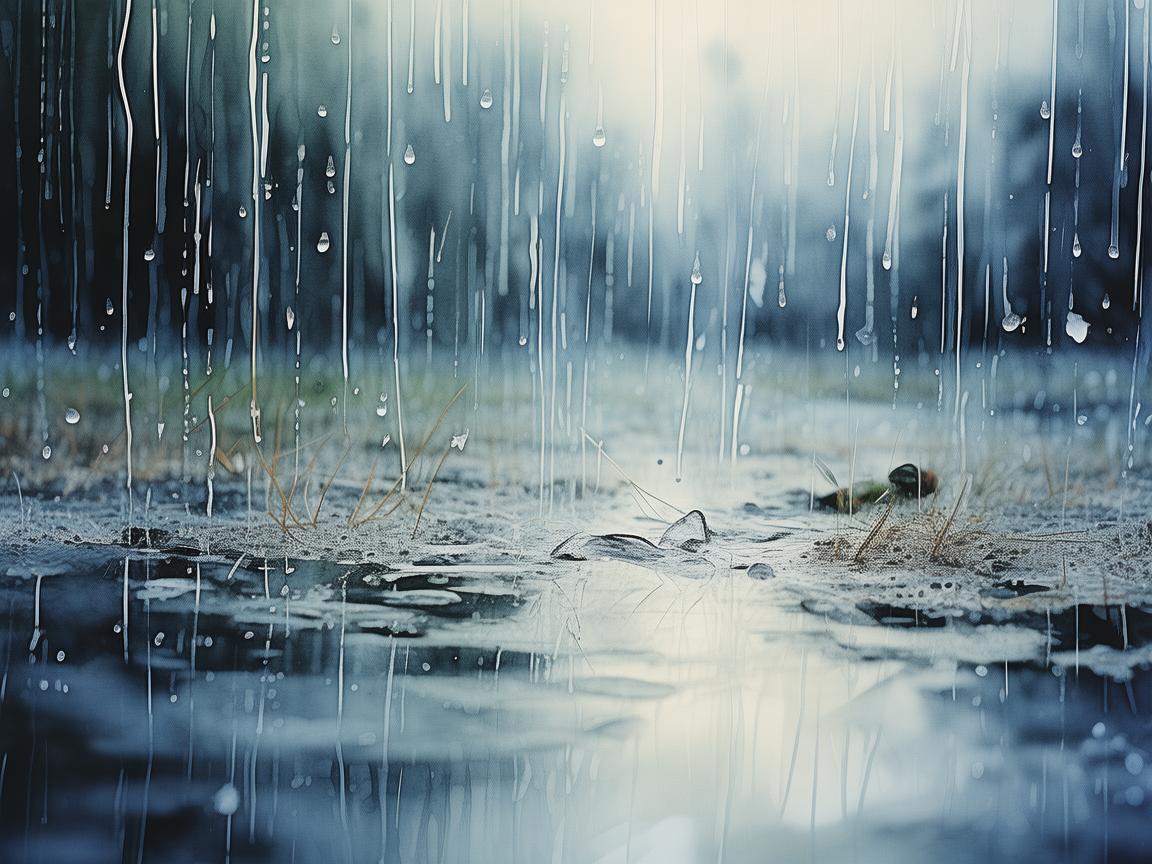 雨水滴答，绘就梦幻水彩画卷