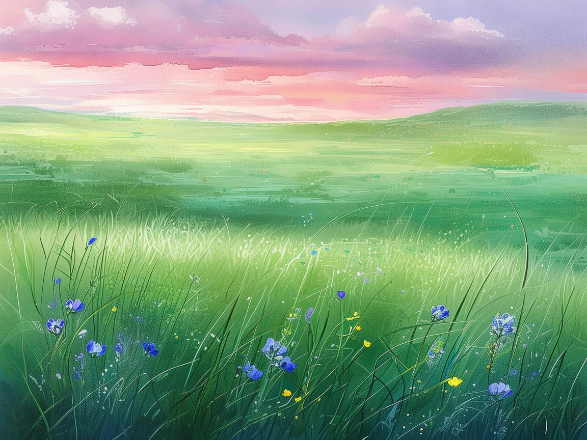 描绘草原，插画师的梦幻笔触