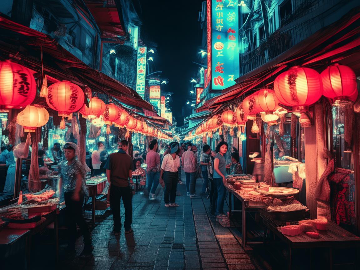 夜市光影，如何用色彩捕捉喧嚣与温情？
