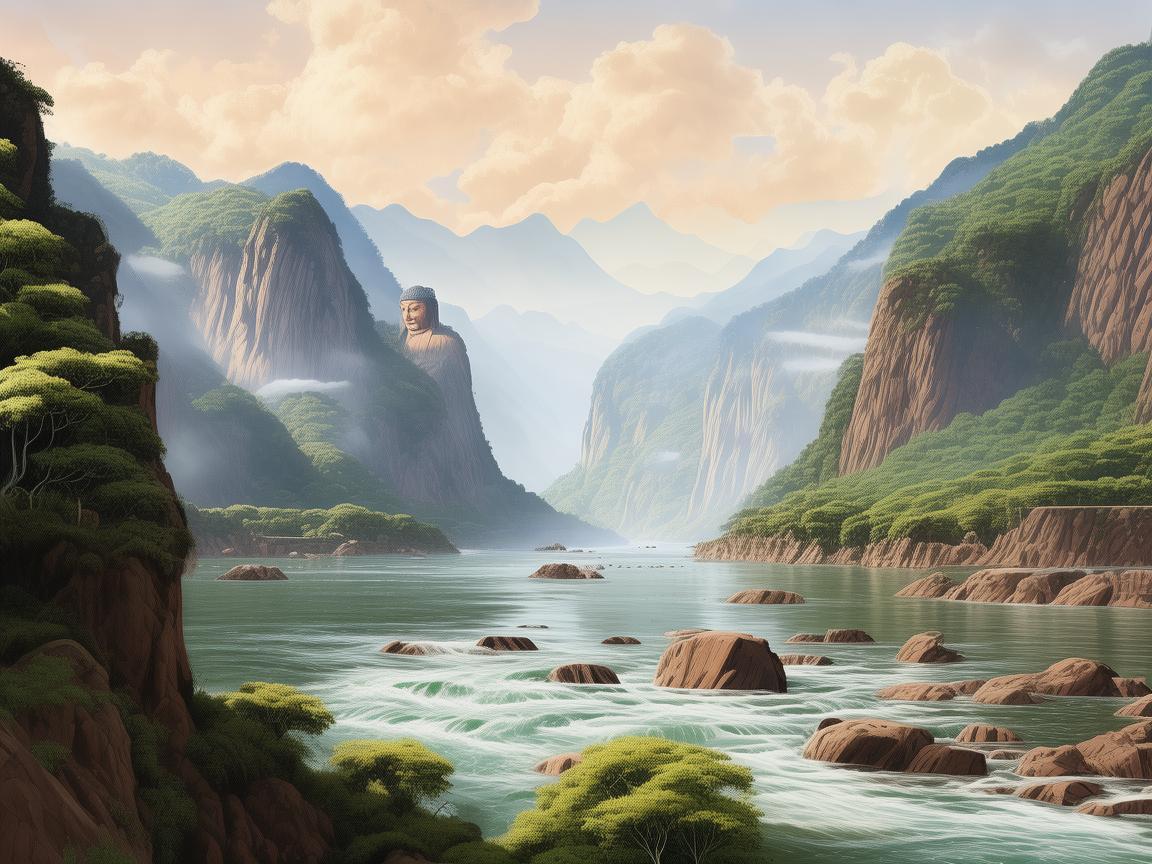 乐山，如何通过插画展现其独特的自然风光？