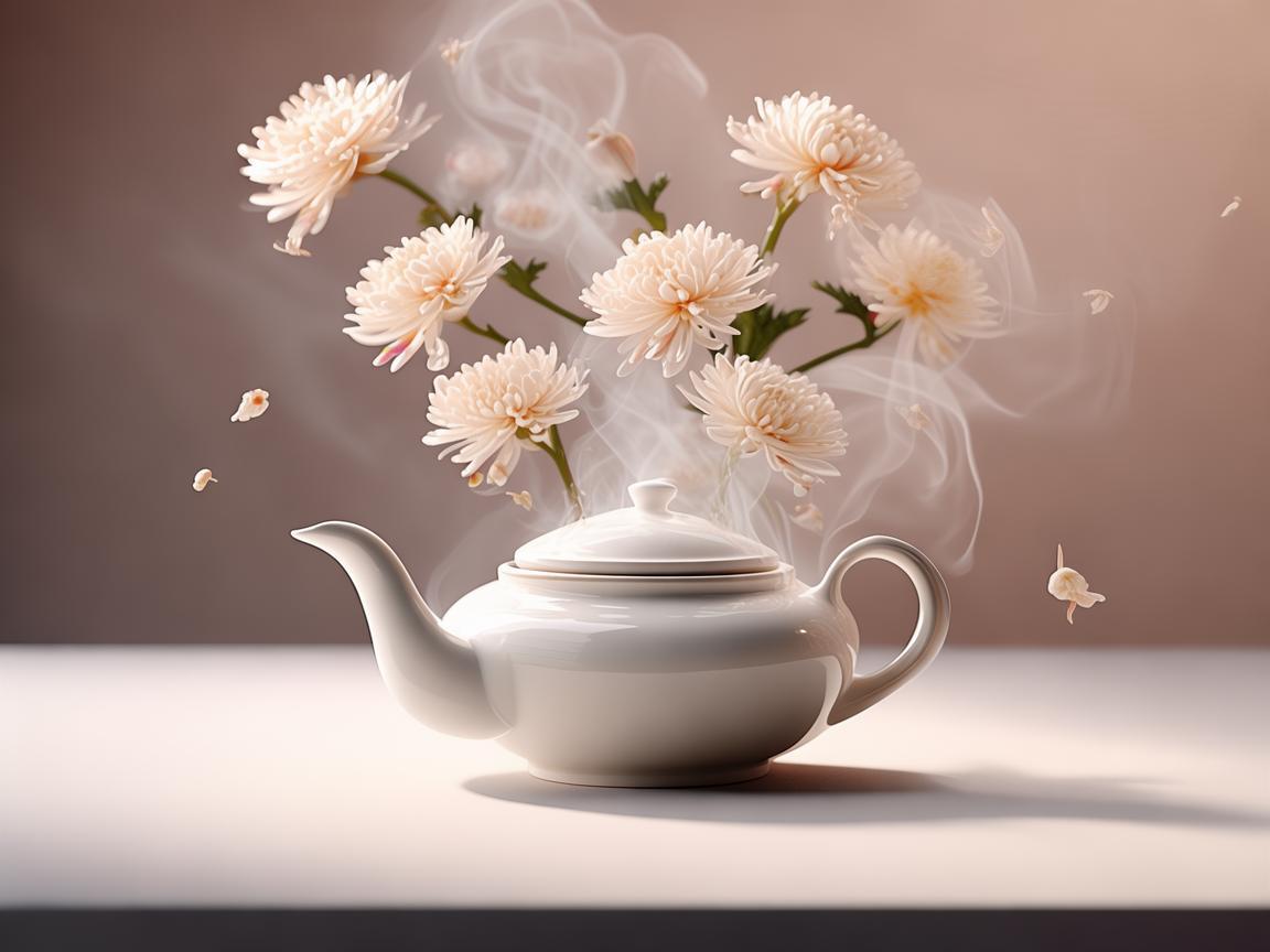 菊花茶，插画中的清雅之选