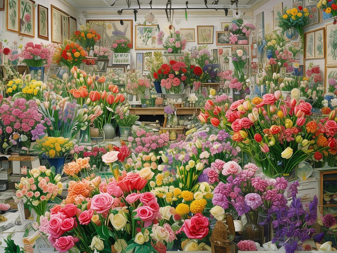 用画笔描绘花艺师的多彩世界