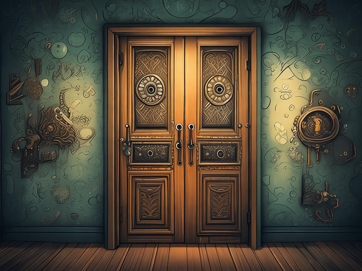 门锁，守护生活的插画密码