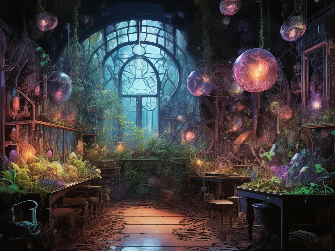 探秘研究所实验室里的奇幻插画世界
