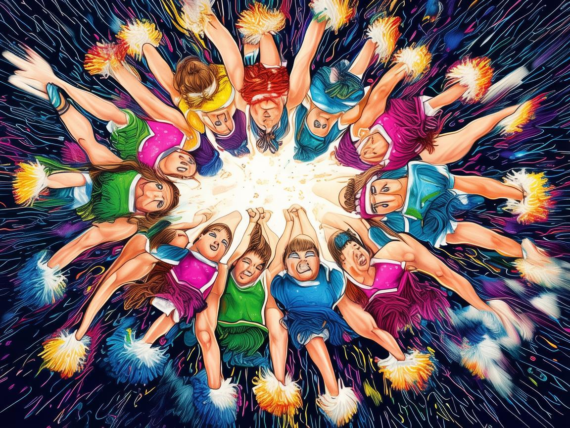 拉拉队员，如何通过插画展现团队精神的火花？