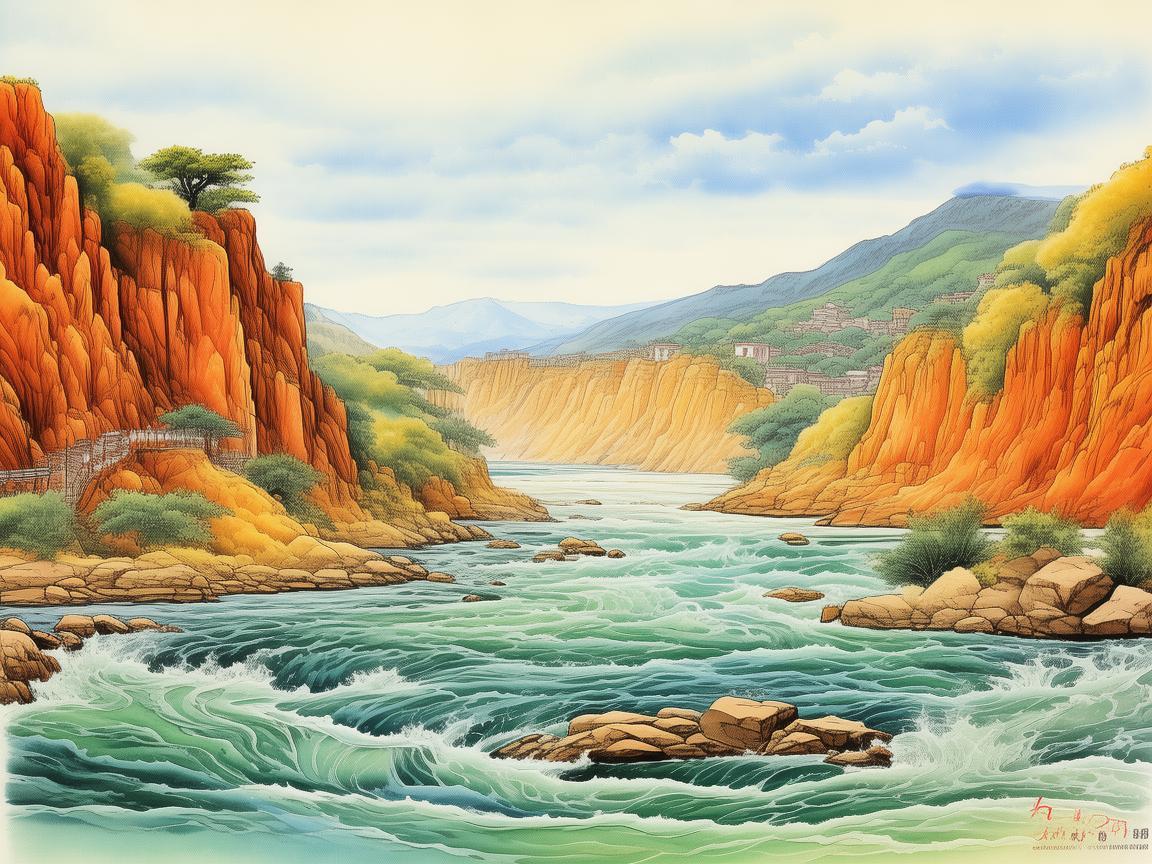 三门峡的色彩，如何通过插画捕捉黄河古城的独特风貌？
