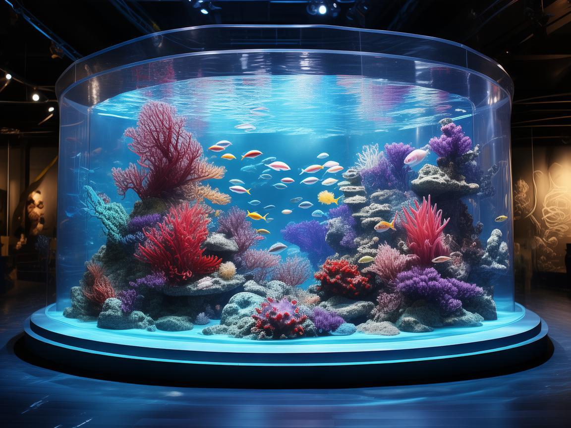 如何在水族馆展区中打造一个引人入胜的海洋奇境？