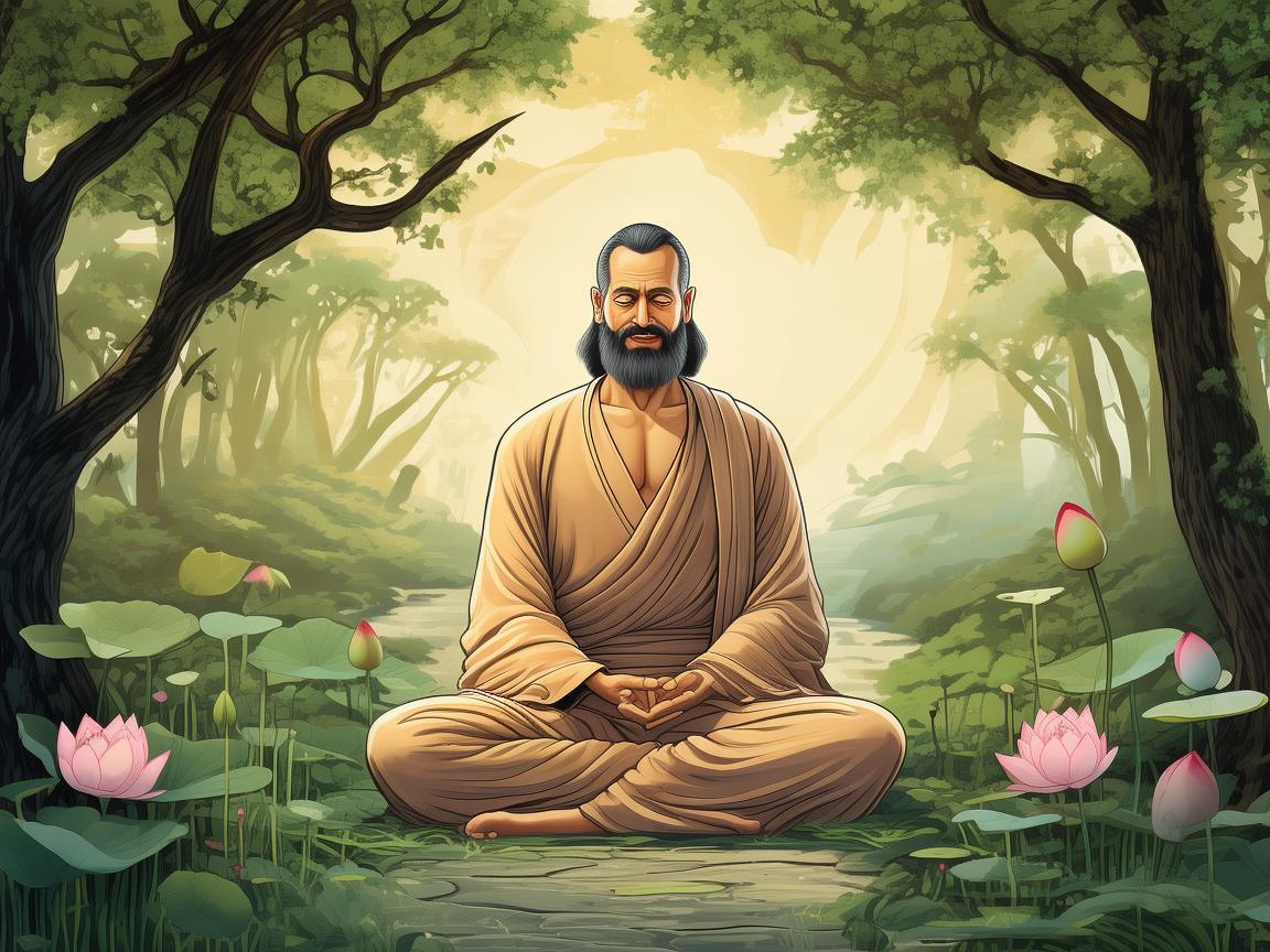 和尚的禅意世界，如何通过插画传达内心的宁静？