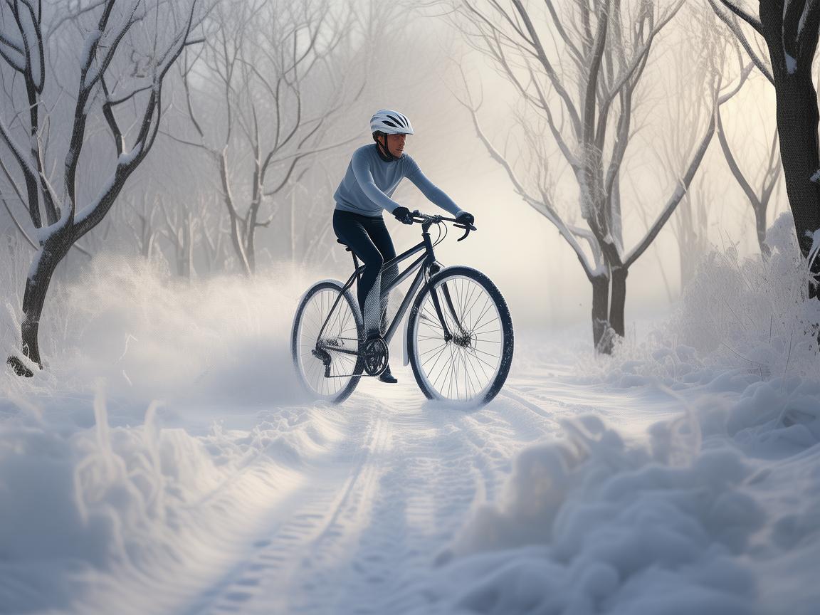 雪地自行车，银白世界的灵动画笔