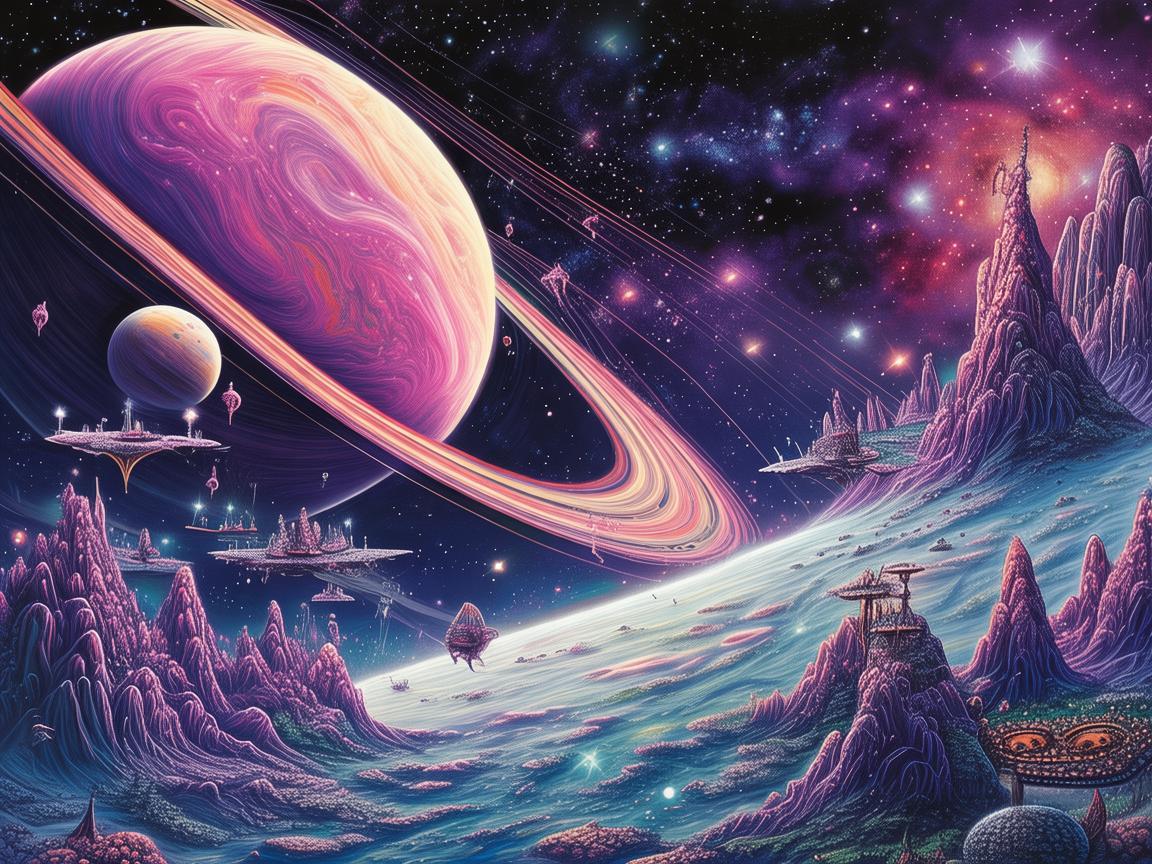 用插画描绘行星科学的奇幻画卷